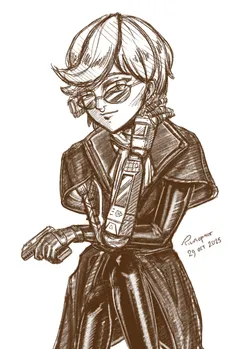 Camille in a black-trenchcoat-esque alternate costume, October 25, 2025