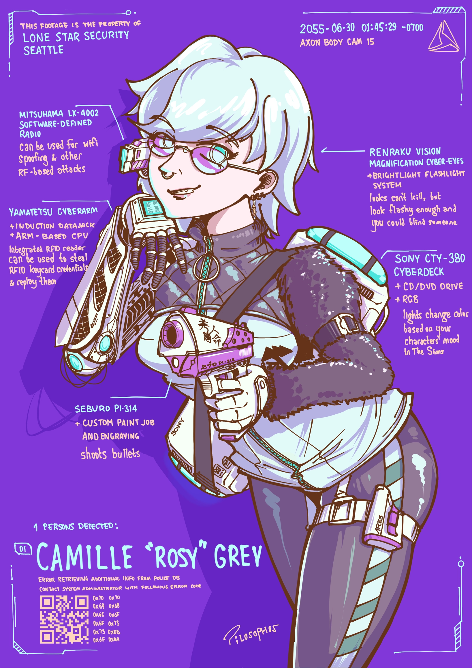 A decker and her equipment