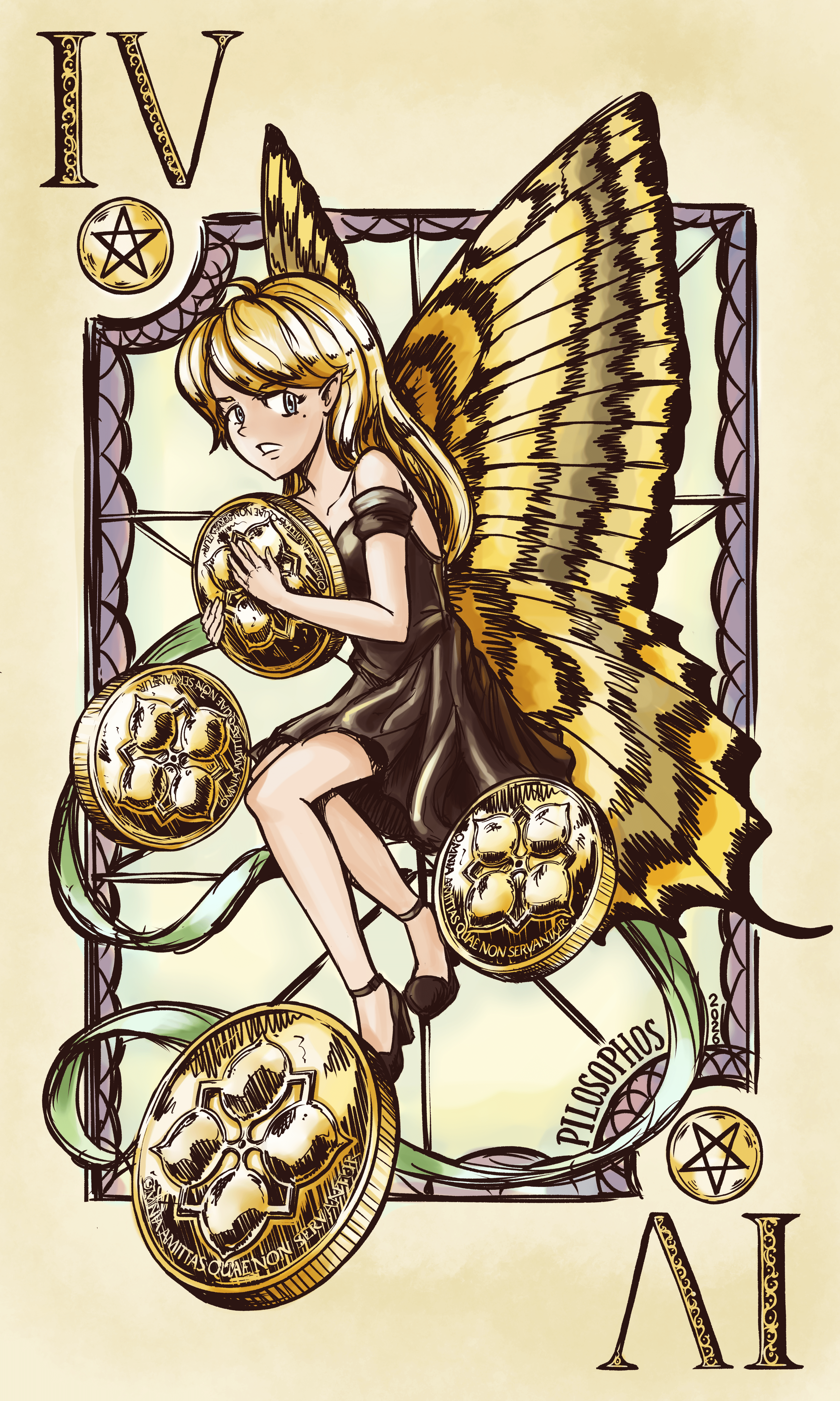 Four of Pentacles (CMYK)