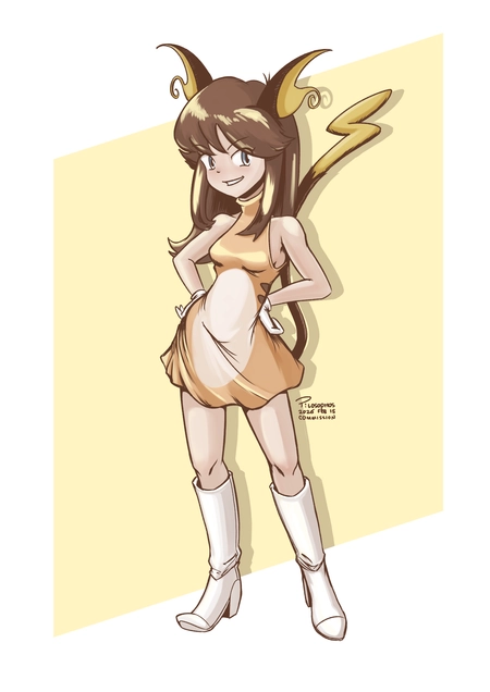 Raichu Green (commission)