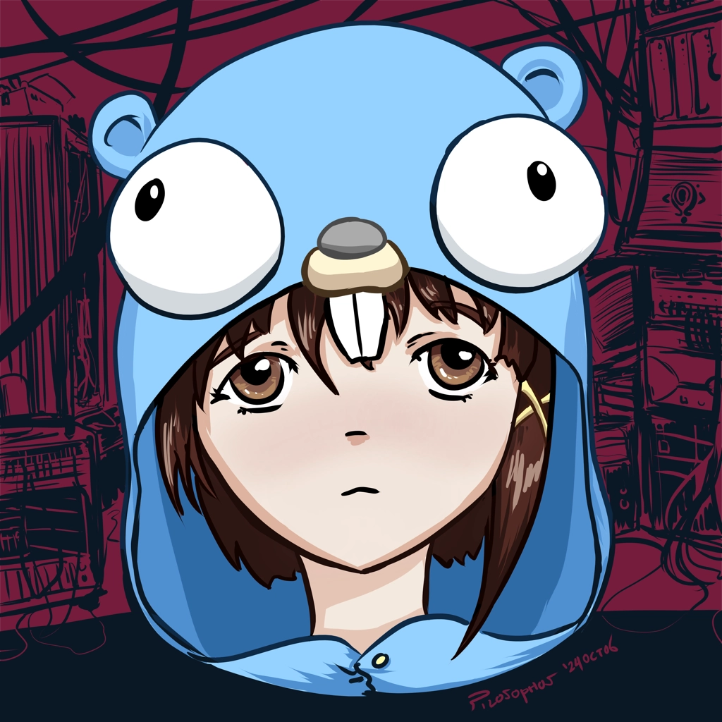 Lain in Go Gopher PJs