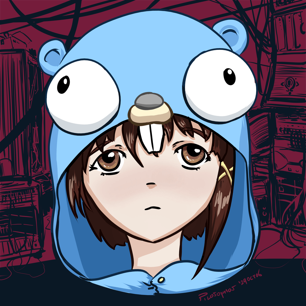 Lain in Go Gopher PJs