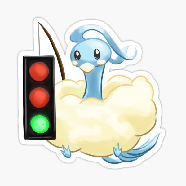 A sticker of Altaria as the Mario Kart Lakitu referee