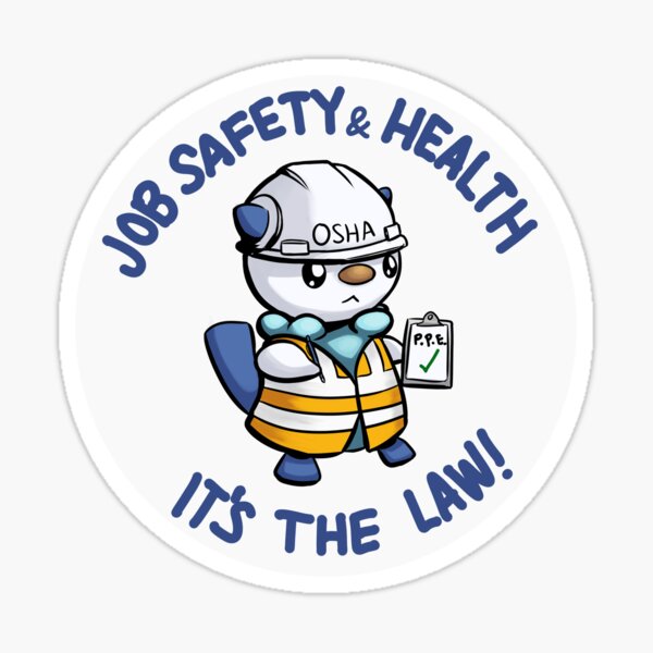 A sticker of an Oshawott promoting occupational health and safety